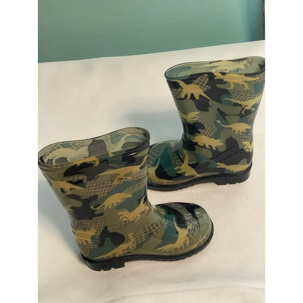 Nice! Kids Black Western Chief Dinosaur Friends Rain Boots Size 7‎ Bin3